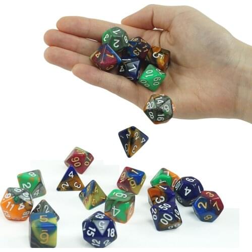 7pcs/set Acrylic Polyhedral Dice Colorful Plastic Dice Set Dice Accessories Board Game