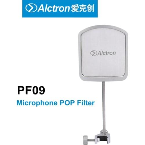 Alctron PF09 Microphone Metal POP Filter Noise Reduction Filter Hood with Spray Hood Cover for Shock Mount Mic