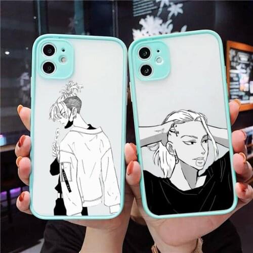 Tokyo revengers Phone Case For iPhone 12 11 Mini Pro XR XS Max 7 8 Plus X Matte transparent blue Back Cover