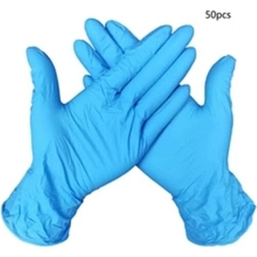 Black Blue Nitrile Gloves guantes 100 Disposable Gloves Latex Dishwashing/Rubber/Garden Gloves Universal For Left And Right Hand