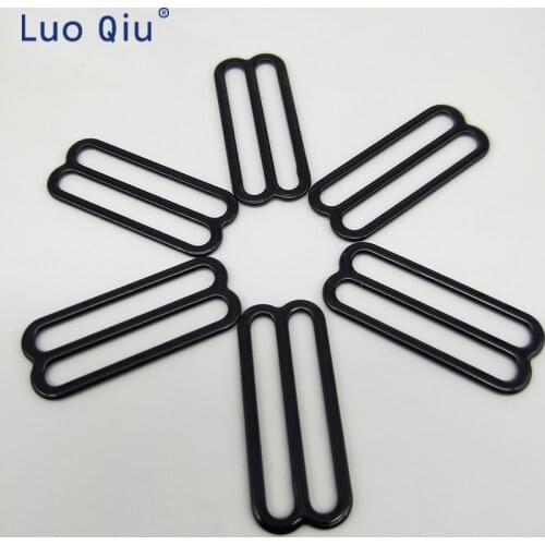 Bra adjustable buckles 30mm black 8 Bra underwear Metal&plastic buckle Brassiere clasp nylon coated metal Luo Qiu 50 pcs/lot