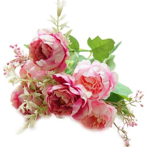 1Pc Artificial Flower Peony Home Garden Bride Wedding Party DIY Photography Prop Decor Silk Bouquet Home Decoration Fake Flowers