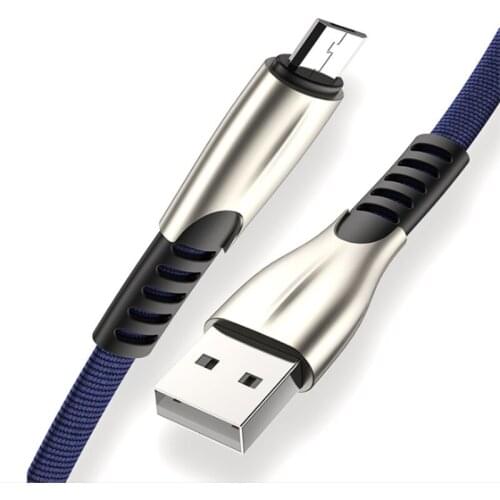 Zinc Alloy Braided Data Cable For iPhone X XR XS Max 7 8 Nylon Braided Data Sync Micro USB Type-c Charge Cord For Samsung Sony