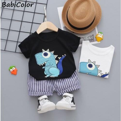 Baby Boys Summer Clothing Set Fashion Cotton Dinosaur Style Clothing T-shirts+shorts 2pcs Bebes Outfits Infant Newborn Clothing