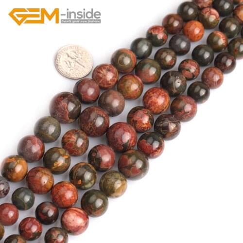 Natural Red Picasso Jaspers White Quartzs 6mm to 14mm Round Beads Multicolor Graduated Beads for Jewelry Making 15" Strand