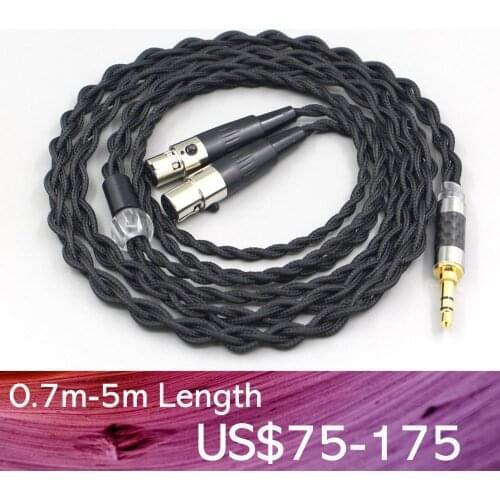 LN007448 Pure 99% Silver Inside Headphone Nylon Cable For Monolith M1570 Over Ear Open Back Balanced Planar Headphone