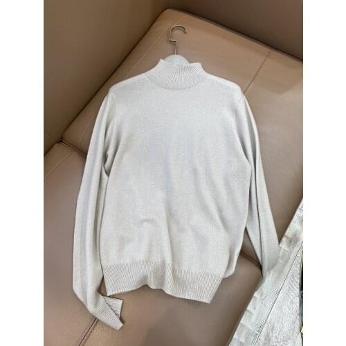 Fashion 2021 New Ladies Long Sleeve Sexy Casual Solid Color Turtleneck Cashmere Sweater 1231