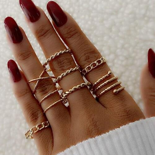 IFMIA Bohemian 8pcs/sets Knuckle Joint Rings Set for Women Femme Cross Hollow Geonetric Boho Fashion Open Wedding Rings Jewelry