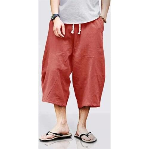 2021 new easing leisure big yards wide-legged pants pure color deep pockets yoga training pants men