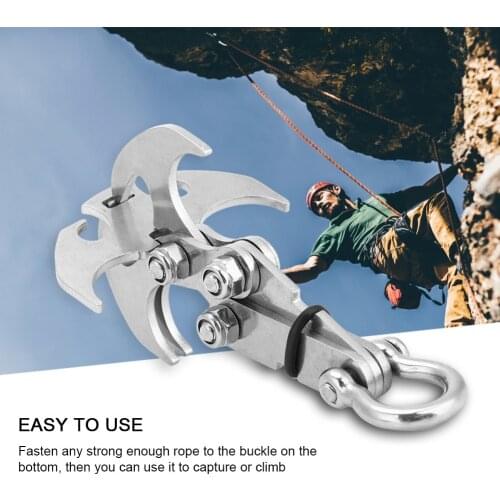 Outdoor Camping Climbing Claw Survival Carabiner Tool Foldable Gravity Grappling Hook