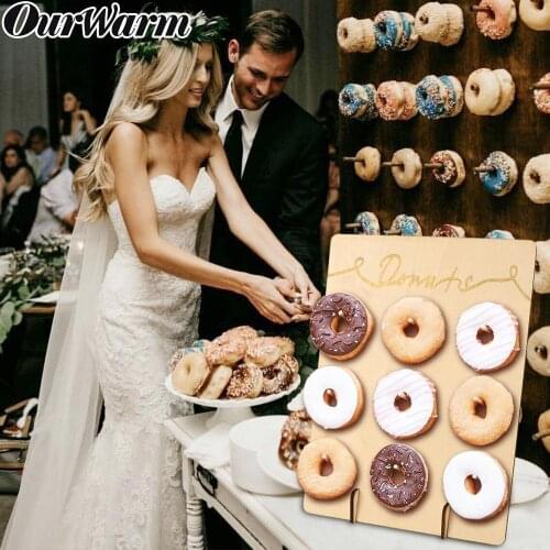 OurWarm Wooden DIY Donut Wall Rustic Wedding Decoration Table Donut Party Decor Baby Showers Bridal Shower Birthday Party Favors