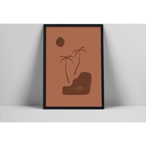 Beach Palms Art Print | Brown Palm Tree Poster | Terracotta Palm Tree Wall Art | Boho Palms Print | Earth Tone Art PosteBoho Abs