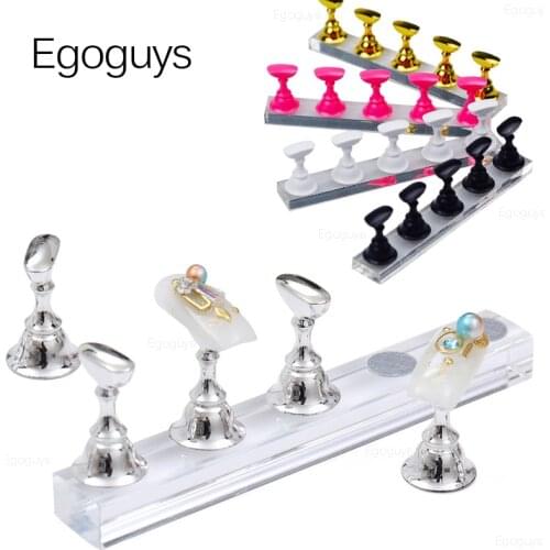 Nail Art Practice Display Stand Rack Checker Board Tips False Nails Holder UV Gel Showing Shelf Training Base DIY Manicure Tool