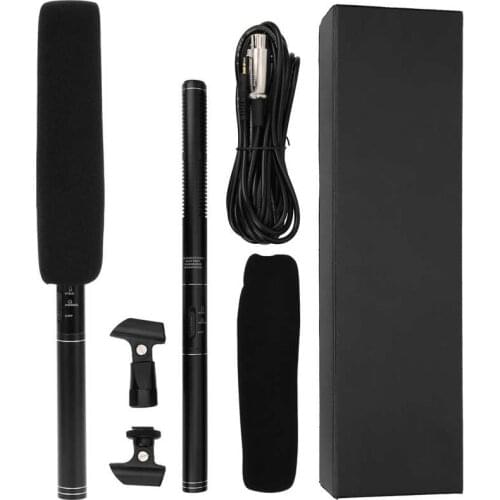 Alloy Professional Interview Microphone Gun Video Camera SLR Camera Wire MIC Black