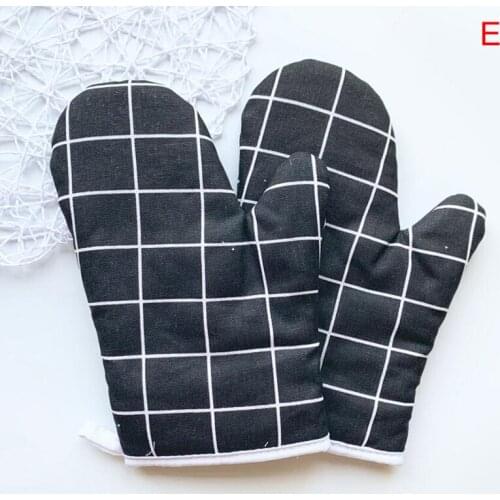 1 Piece Cute Non-slip Yellow Gray Cotton Fashion Nordic Kitchen Cooking microwave gloves baking BBQ potholders Oven mitts