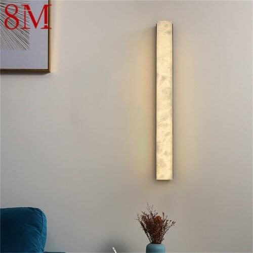 8M Brass Modern Indoor Sconce Wall Lamp Bedroom Luxury Marble LED Light Balcony For Home Corridor