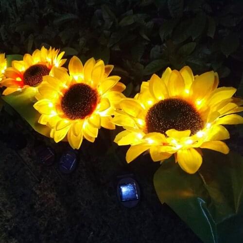LED Solar Sunflower Ground Lamp Outdoor Waterproof Garden Lawn Lamp solar lights for garden decoration