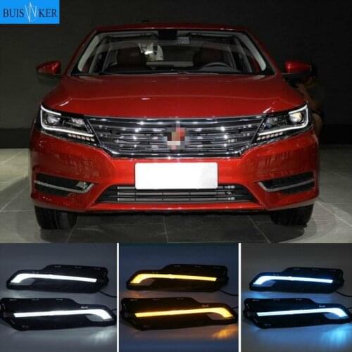 LED DRL Fog lamp driving lights with Yellow Turn Signal Function For Roewe i6 2017 2018 Daytime running lights