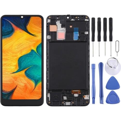 TFT Material LCD Screen and Digitizer Full Assembly With Frame for Samsung Galaxy A30