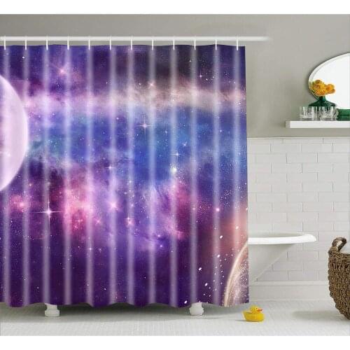 Modern simplicity Galaxy Night Starry Sky Bath Curtain Waterproof polyester fabric Shower curtain 3D Blackout curtain bathroom