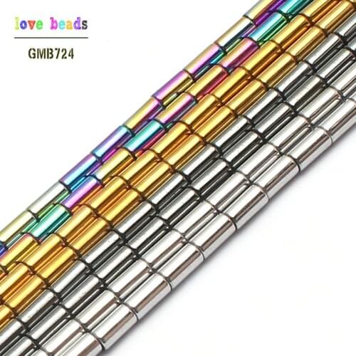 High quality Natural Stone 4*2mm Column Hematite beads Round Loose beads For Jewelry Making DIY bracelet