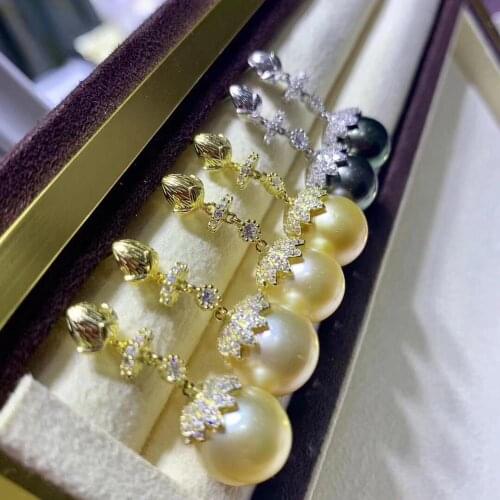 925 Silver Charm Earrings Mountings Base Setting Finding Jewelry Parts Fittings Womens Accessories for Pearls Agate Coral Beads