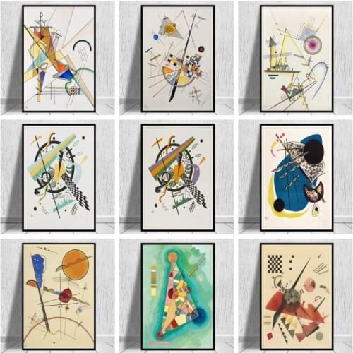 Abstract Geometric Artwork By Wassily Kandinsky Canvas Art Paintings Posters and Prints Reproductions Wall Pictures Home Decor