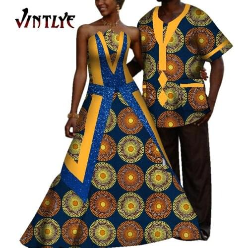 2020 New best-selling African womens dress Bazin Riche mens jacket suit lovers' dress printed jacket wyq553