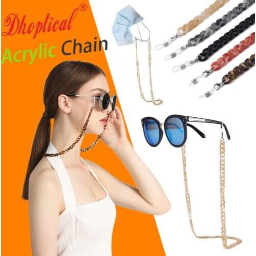 Acrylic Chain Eyeglasses Cord Holder Colorful Mask Chain Avoid Slip by Dhoptical
