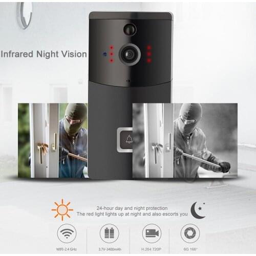Wireless WiFi Intercom Doorbell Infrared Night Vision HD Remote Camera Doorbell Outdoor ,Home Smart Doorbell Suitable For Office
