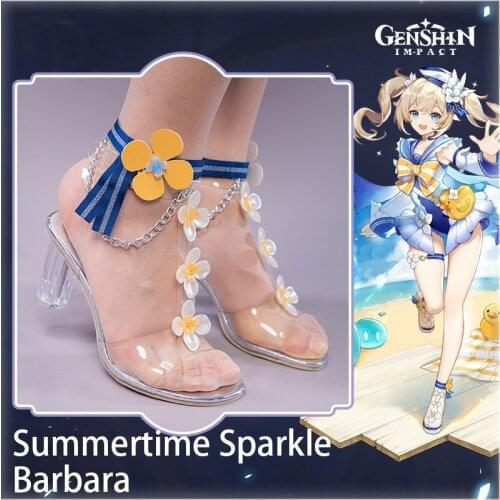PRE-SALE Game Genshin Impact Barbara Shoes Summer Outfit Summertime Sparkle Cosplay Boots