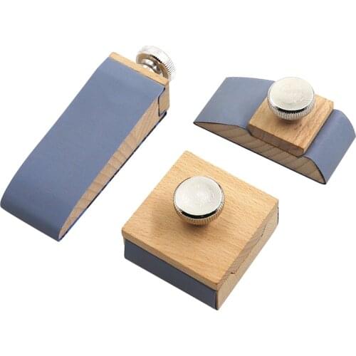 Beech Block Handmade Leather Durable Vegetable Tanned Tool Wooden Edge Grinding Sandpaper Treatment DIY Leather Craft Edge