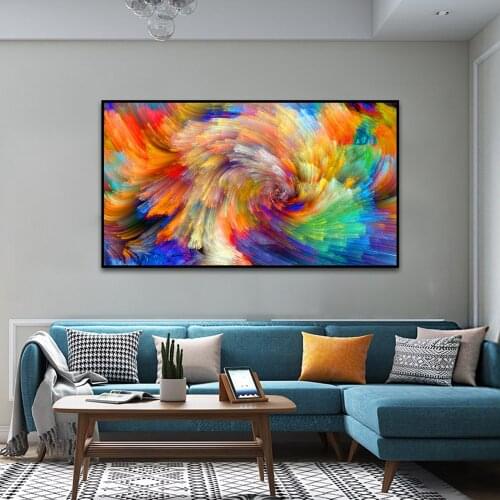 Colored Swirl Canvas Painting Wall Art Abstract Posters and Prints Pictures for Living Room Home Cuadros Decor