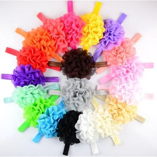 8pcs/lot 19 Colors Kids Headbands Big Burned Rim Rose Headwear Comfortable Elastic Hair Band For Girls DIY Accessory FDA126