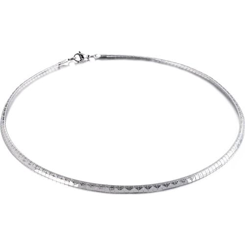 Womens Stainless Steel Jewelry Wholesale Flat Snake Bone Chain Clavicle Collar Necklace