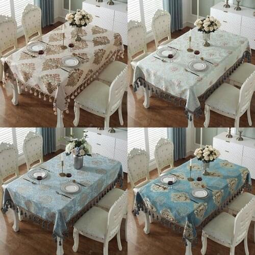 European Chenille Hanging Spike Table Cloth Thicken luxury Tablecloths Household Rectangular Cover Cloth Dustproof Custom Decor