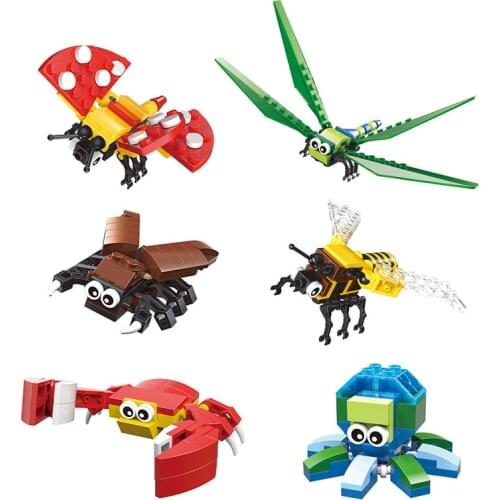 Octopus Building Blocks Model Kids Toys Simulation Insects Assembling Bricks Figure Dolls Educational Toys For Children