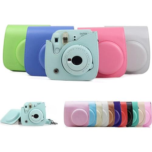 Leather Camera Bag Protect Case Pouch For Fujifilm Instax Mini 8 8+Mini 9 Cases Small PU Instant Camera Shoulder Bag