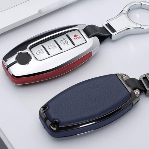 Zinc alloy Leather Car Key Cover Case For Nissan Qashqai J10J11 X-Trail t31t32 kicks Tiida Pathfinder Murano Note Juke Infiniti