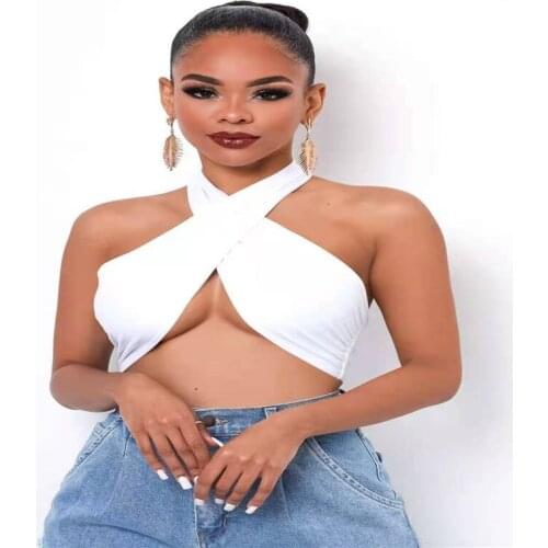 Summer Hot Reocmmend Sleeveless Backless T Shirt Beach Style Lady Fashion Sheath Top Young Party Top