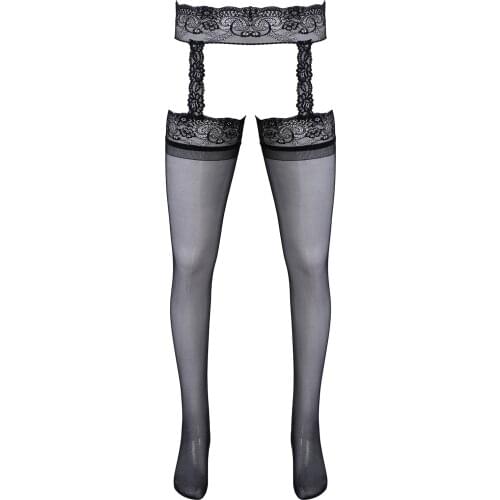 Man Fashion Lingerie Open Crotch Stockings Pantyhose Mens High Elastic Crossdressing Underwear Male Teddy Fishnet Stockings