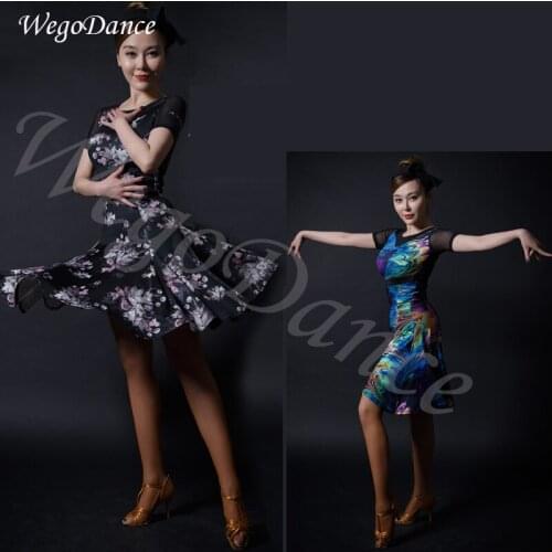 New short sleeve long dress training national standard dance performance costume woman freeshipping