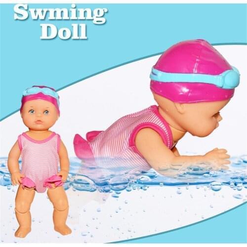 New Cute electric Swimming Dolls Mini waterproof bathtub pool swim by itself Swimming Doll Toys For Kids Support Dropshipping