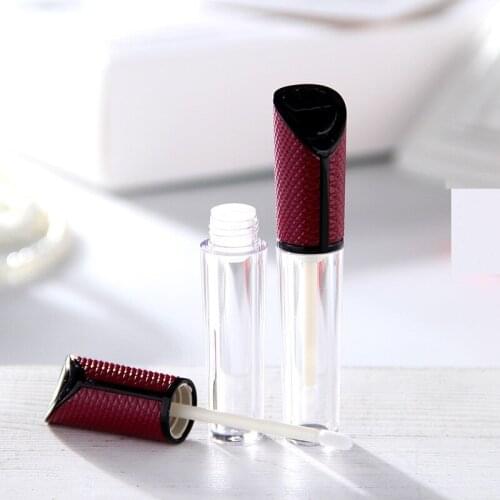 5 ML Lipgloss Tube Plastic Red Slant Scale Cosmetic Packaging DIY Empty Refillable Lip Glaze Lip Gloss Containers 50 pcs/lot