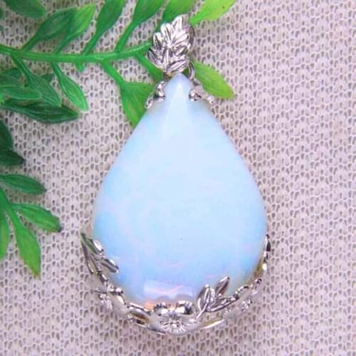 Teardrop Opal Bead GEM Pendant Jewelry S086