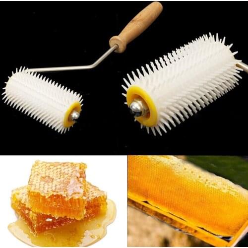 Honey Extracting Uncapping Needle Roller Wooden Handle Bee Honey Comb Propolis Collector Beekeeping Tool