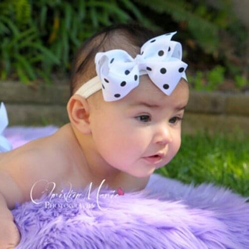 TWDVS Newborn Bow Knot Hair Elastic Bands Kids Ring Hair Accessories Bowknot Flower Headband W005