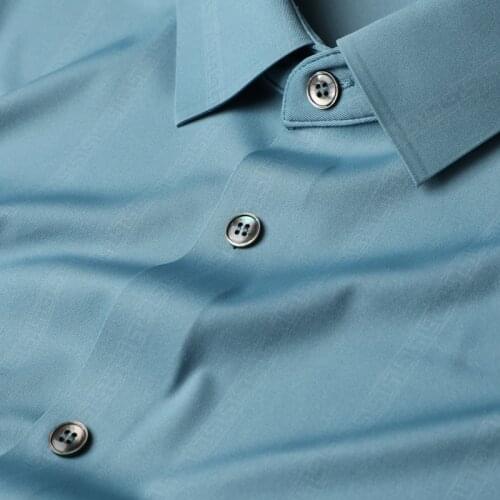 JSBDHigh quality fine texture stripe long sleeve shirt silky elastic wrinkle free iron business casual mens shirt