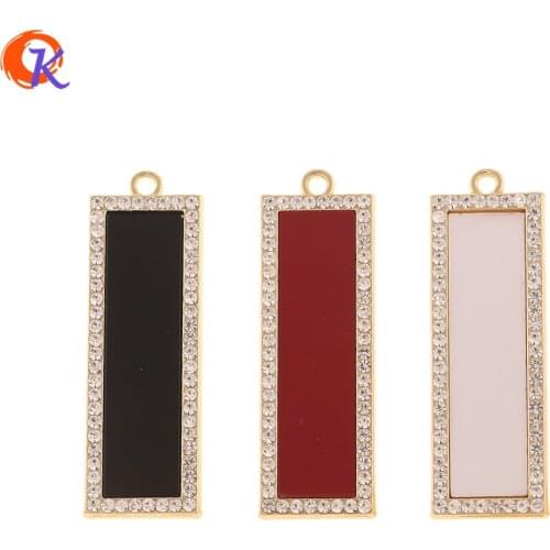 Cordial Design 30Pcs 14*43MM Jewelry Accessories/Rhinestone Charms/DIY/Hand Made/Rectangle Shape/Jewelry Making/Earring Findings