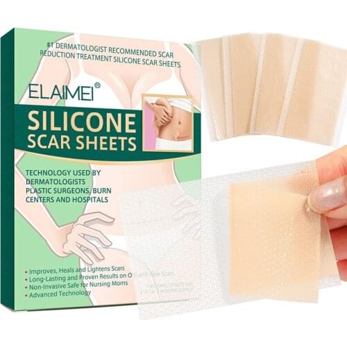 Scar Removal Silicone Gel Sheets Reusable Patch Skin Repair Wound Burn Improves Heals Lightens Scars Patches Self-Adhesive
